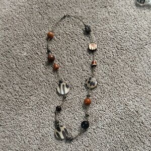 Chic Brown and Black Beaded Necklace